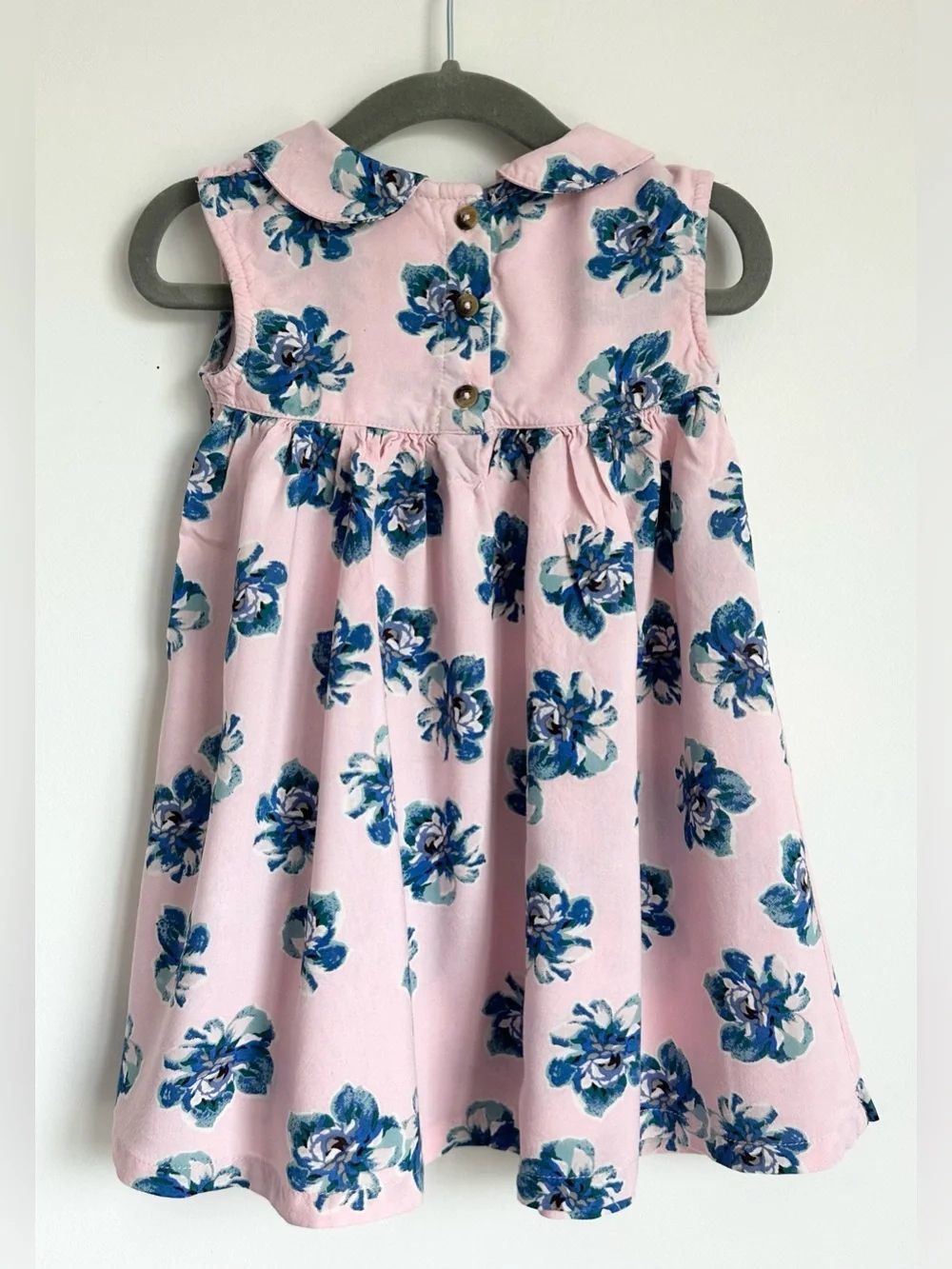 CATH KIDSTON Girls Pink Floral Peter Pan Collar Dress Size 12-18 Months